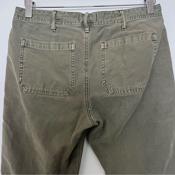 Abercrombie & Fitch Pants Womens Size 27/4 Green Denim Twill Floral Embroidered - Picture 7 of 14